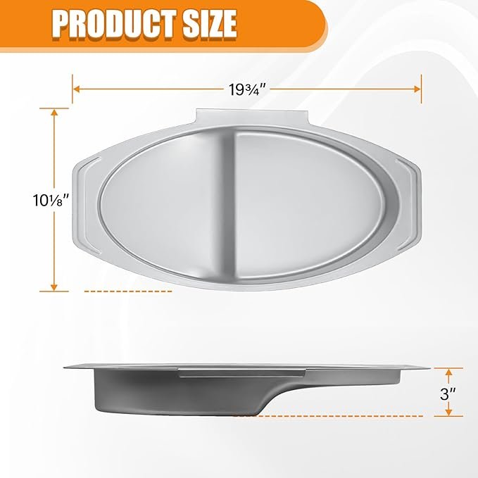 Large Water Bowl Replacement for Masterbuilt 40 inch Digital Electric Smoker, 9007180374 Water Pan Replacement Parts for MB20071619, MB20071719, MB20071819, MB20072618, MB20072718, MB20072918 etc.