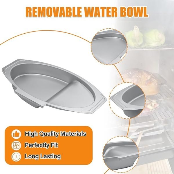 Large Water Bowl Replacement for Masterbuilt 40 inch Digital Electric Smoker, 9007180374 Water Pan Replacement Parts for MB20071619, MB20071719, MB20071819, MB20072618, MB20072718, MB20072918 etc.