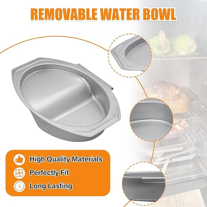 Small Water Bowl Replacement for Masterbuilt 30 inch Digital Electric Smoker, 9007170040 Water Pan Replacement Parts for 20071117, 20071217, 20071218, 20071317, 20071417, 20071517, 20074517 etc.