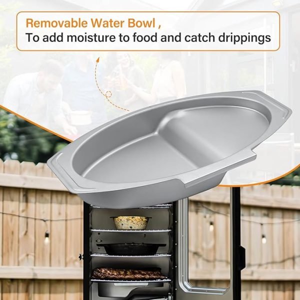 Large Water Bowl Replacement for Masterbuilt 40 inch Digital Electric Smoker, 9007180374 Water Pan Replacement Parts for MB20071619, MB20071719, MB20071819, MB20072618, MB20072718, MB20072918 etc.