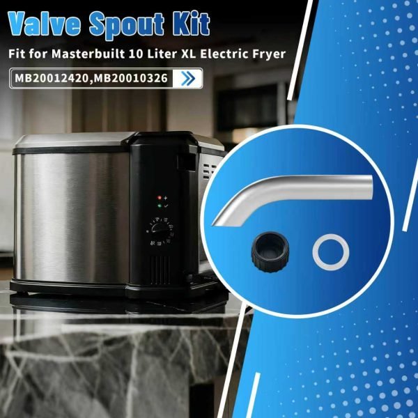 Valve Spout Kit Replacement Parts for Masterbuilt 10 Liter XL Electric Fryer, Oil Drain Spout, Safety Cap and Seal Kit Parts for Masterbuilt XL Electric Turkey Deep Fryer MB20012420, MB20010326