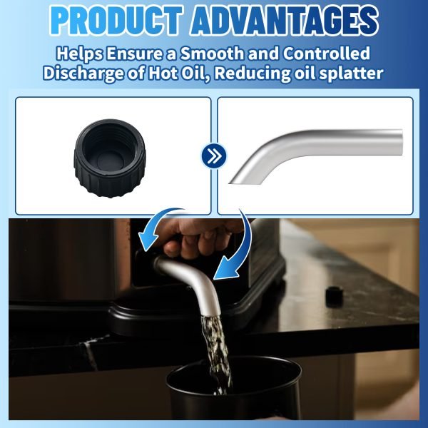Valve Spout Kit Replacement Parts for Masterbuilt 10 Liter XL Electric Fryer, Oil Drain Spout, Safety Cap and Seal Kit Parts for Masterbuilt XL Electric Turkey Deep Fryer MB20012420, MB20010326