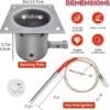 7-Hole Firepot & Hot Rod Igniter Kit Compatible with Traeger, Pit Boss, Camp Chef, Z Grills – Heavy Duty 14-Gauge Steel Burn Pot Assembly Replaces KIT0396 74254 (Includes Screws & Fuse)
