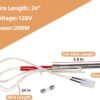 7-Hole Firepot & Hot Rod Igniter Kit Compatible with Traeger, Pit Boss, Camp Chef, Z Grills – Heavy Duty 14-Gauge Steel Burn Pot Assembly Replaces KIT0396 74254 (Includes Screws & Fuse)