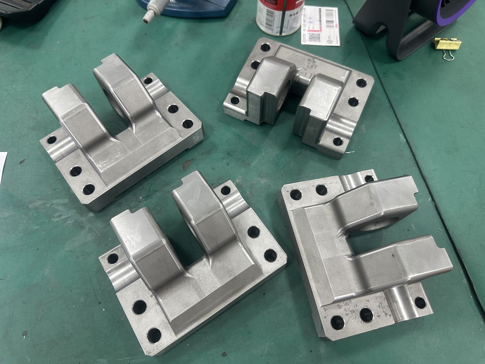 Batch of CNC machined aluminum components
